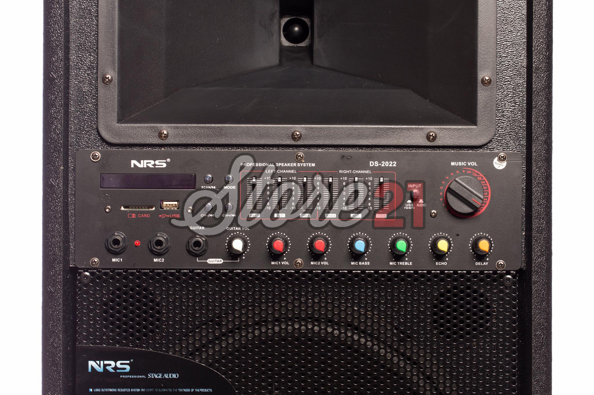 Set Boxe Active Profesionale NRS-2022,640W,12 INCH, Microfon Wireless, USB, Radio, Bluetooth